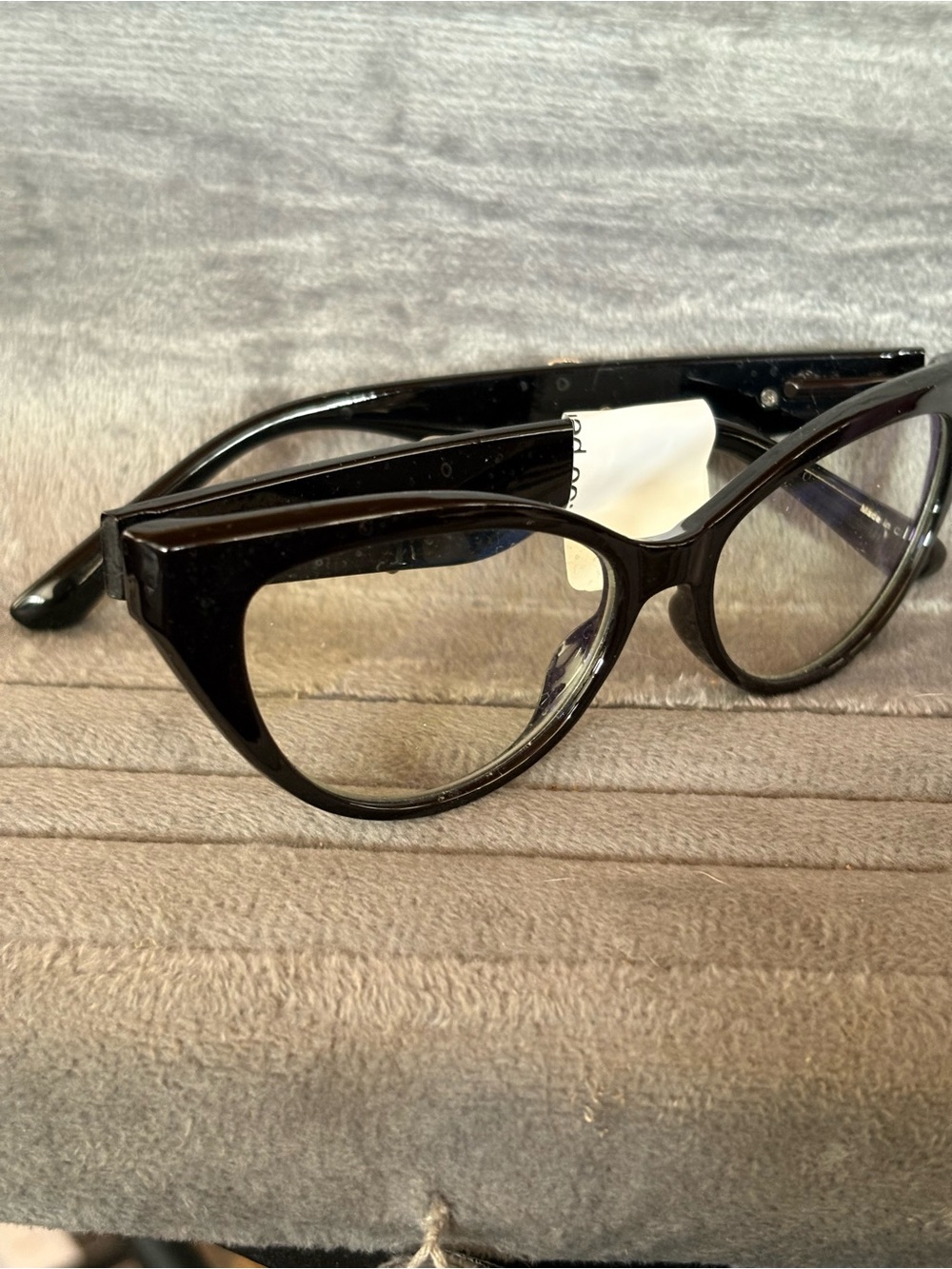 Zigi & Marais blue light blocking Black Cat Eye Glasses with Gold Crystal Accent